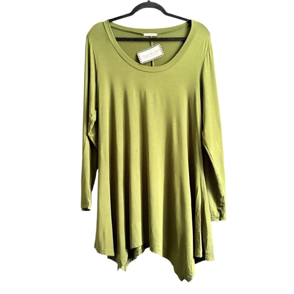 Maitai Green Asymmetrical Tunic Top